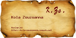 Kola Zsuzsanna névjegykártya
