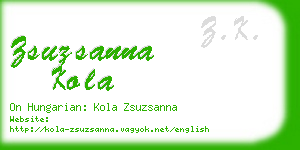 zsuzsanna kola business card